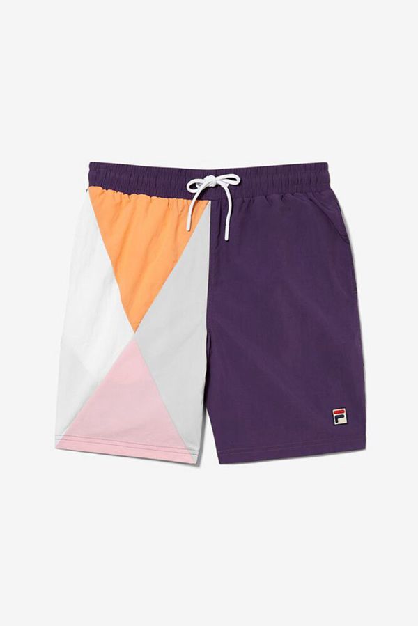 Fila Frazer Swim Men's Shorts - Purple/Orange/Grey,NZ 324-92431